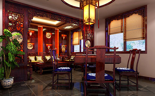 奎文古典中式风格茶楼包间设计装修效果图